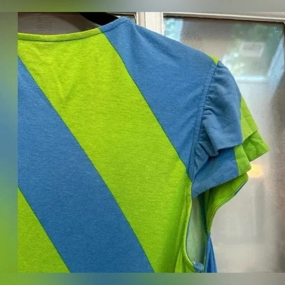 Lilly Pulitzer Adriel Wrap Dress Flutter Sleeve Always A Party Striped Size XL - Picture 4 of 9